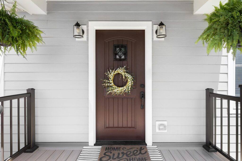 A dark composite door