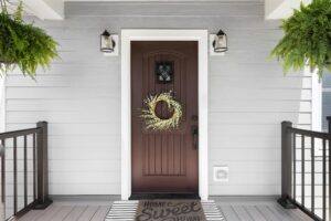 A dark composite door