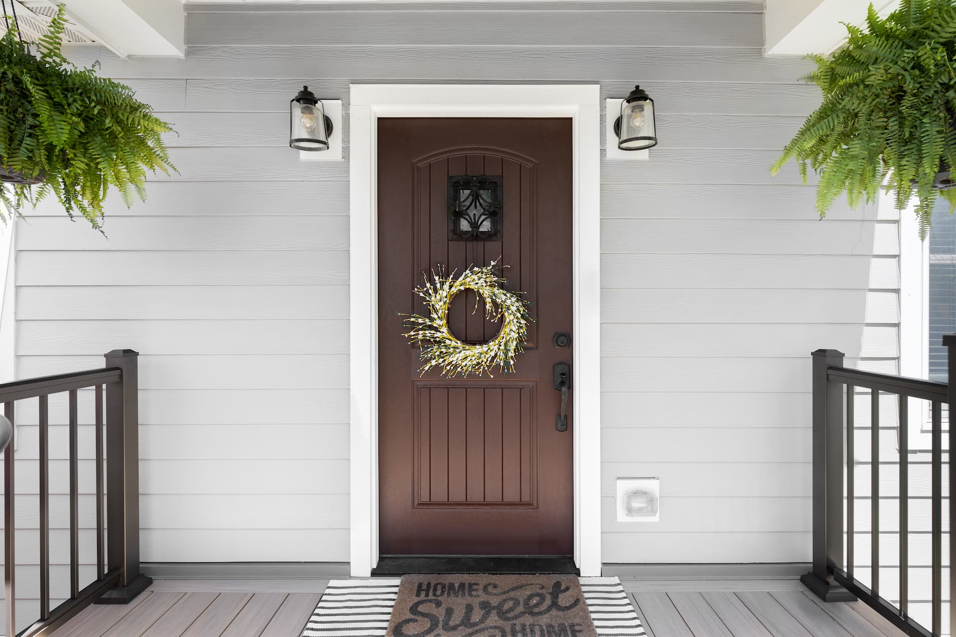 A dark composite door